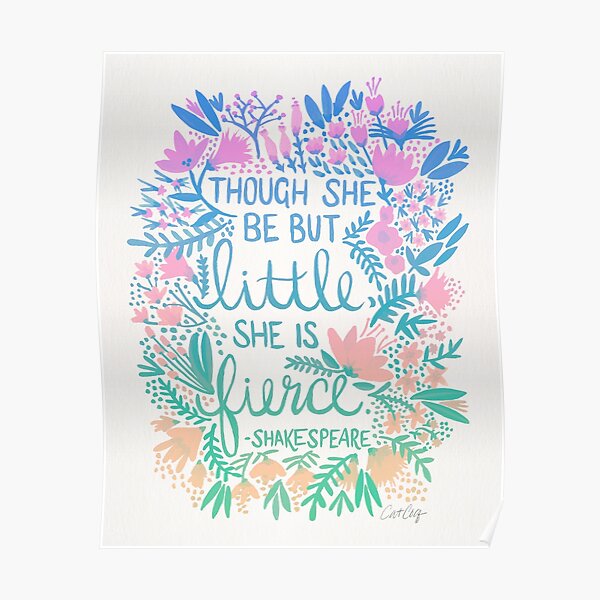 Little & Fierce – Lavender Mint Ombré Poster