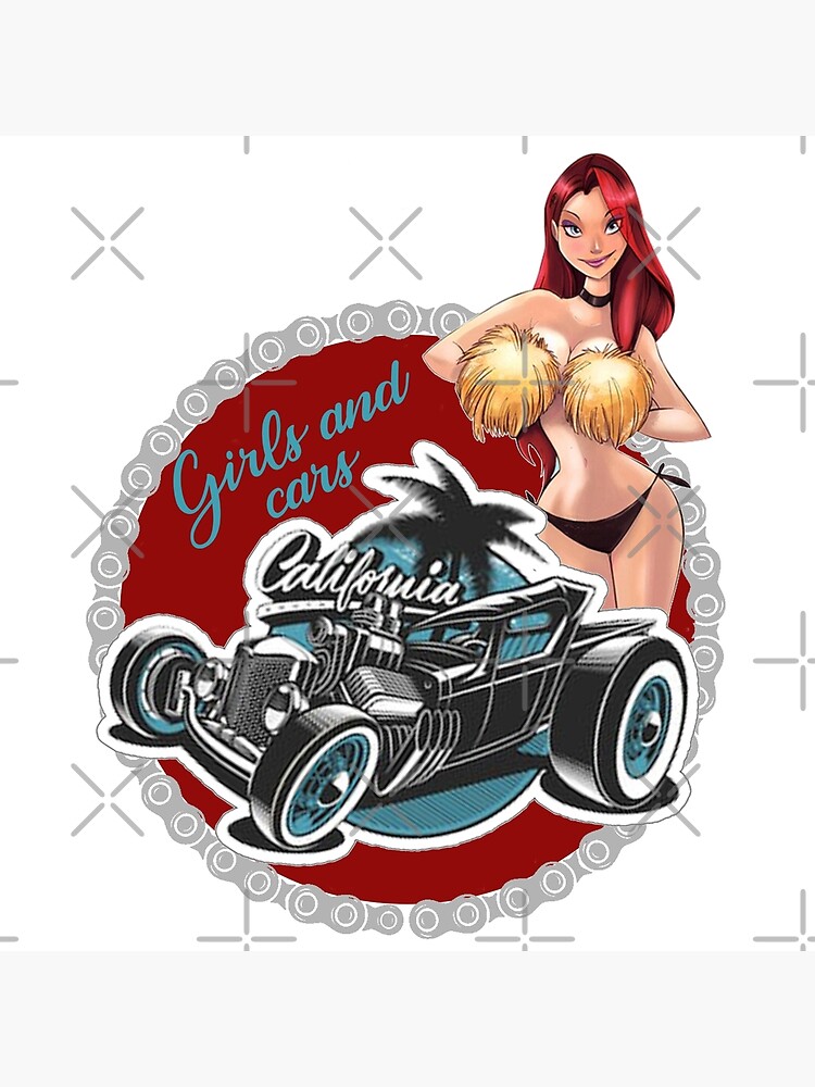 Rockabilly California Girls And Cars Poster By Blackrain1977 Redbubble