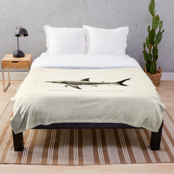 Carcharodon carcharias by Amber Marine, great white shark illustration, art © 2015 Throw Blanket
