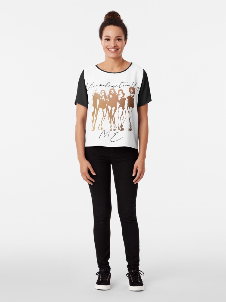 Alternate view of Unapolegetically Me Self Love, Body Positivity, Gender Equality, Strong women, Black woman, Women Empowerment, Cultural Chiffon Top