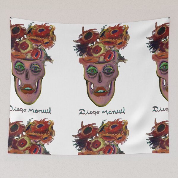 Item preview, Skull and flowers designed and sold by Diego Manuel Rodriguez.