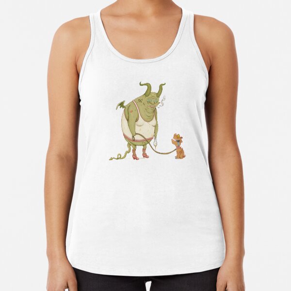A demon and his dog... Racerback Tank Top