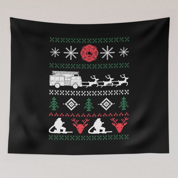 Item preview, Ugly Christmas product Design For A Firefighter print designed and sold by AYDreamers.