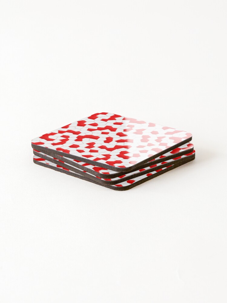 Thumbnail 4 of 5, Coasters (Set of 4), Abstract Red Pattern designed and sold by Corbitron.