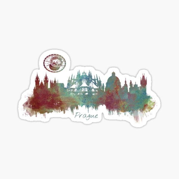 Praha skyline city Sticker