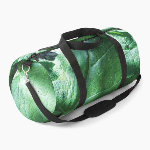Macro Leaf, Texture in Nature, Green Leaf by Courtney Hatcher Duffle Bag