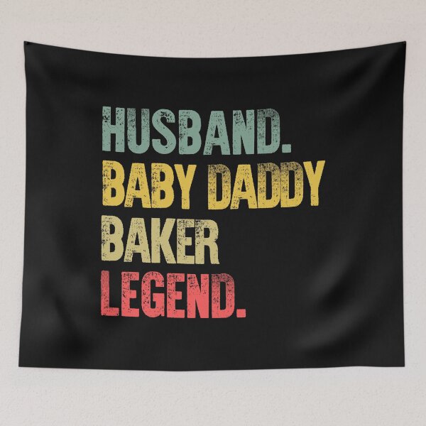 Item preview, Funny Men Vintage T Shirt Husband Baby Daddy Baker Legend designed and sold by Bendthetrend.