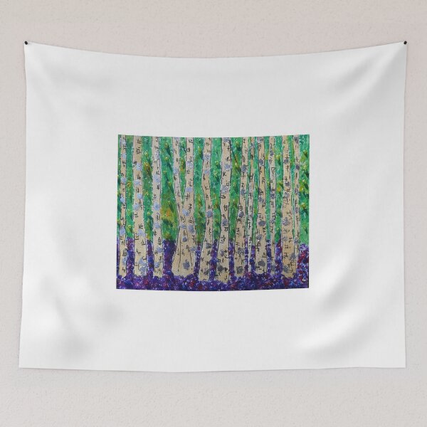 Item preview, Silver Birch Trees in a Bluebell wood designed and sold by Casimirasart.