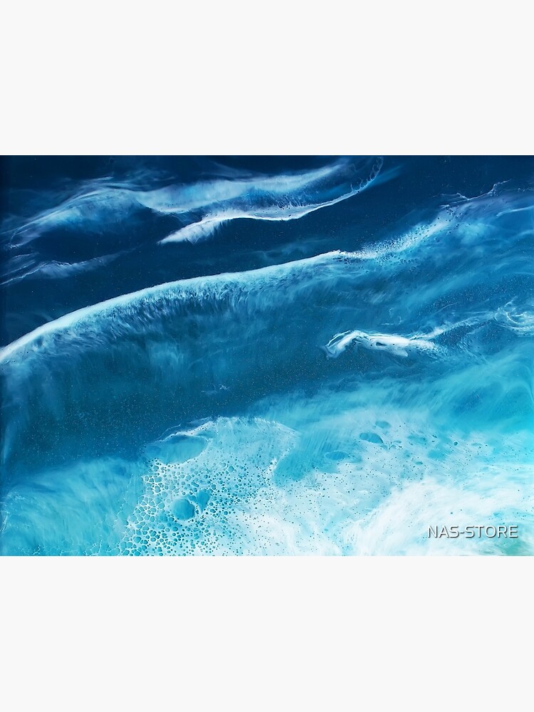 Epoxy Resin Abstract Original Painting Coast , Art Resin Epoxy Fluid  Painting Seascape Sky Ocean Waves, Resin Painting, Wall Art Decor 