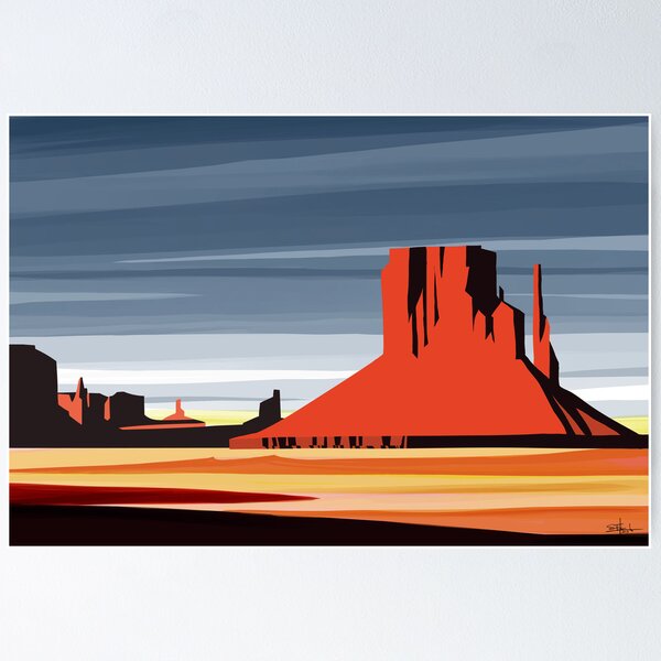 Item preview, Arizona Desert Landscape Sunset Illustration designed and sold by SFDesignstudio.