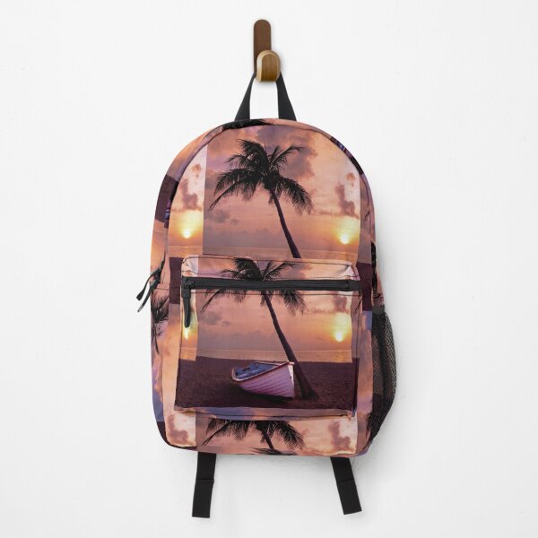 Item preview, Sunset Boat Beach Palm Tree Ocean Life designed and sold by PowerfulPrinted.