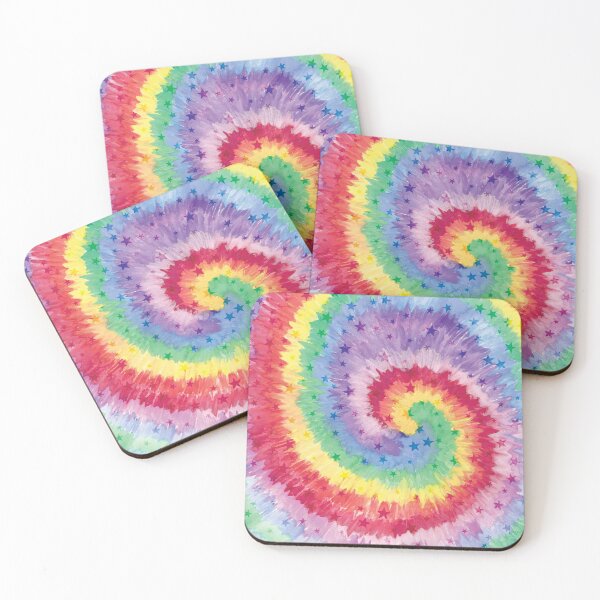 Item preview, Watercolor Rainbow Tie Dye Stars Print Pattern designed and sold by ClaudiaFlores.