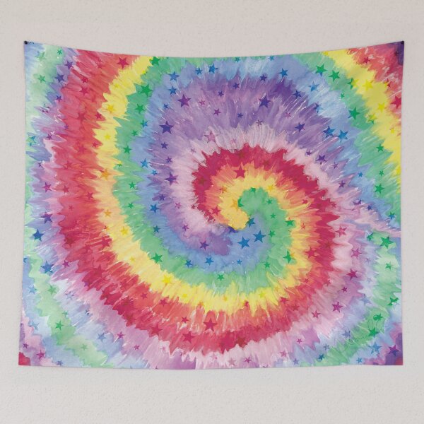 Item preview, Watercolor Rainbow Tie Dye Stars Print Pattern designed and sold by ClaudiaFlores.