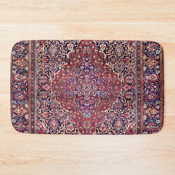 Kashan Central Persian Silk Rug Print Bath Mat