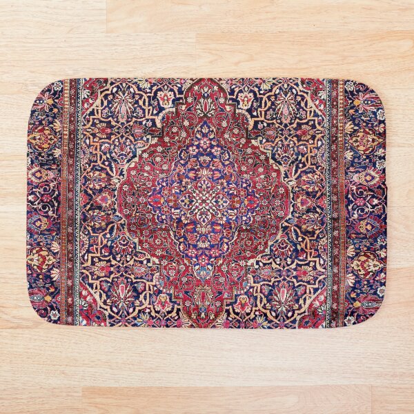 Kashan Central Persian Silk Rug Print Bath Mat