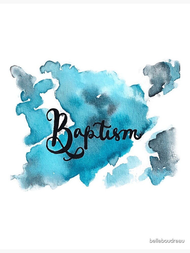 "Blue/Turquoise Watercolor Baptism" Canvas Print for Sale by