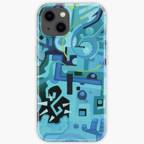 Held Gently in Blue - Abstract Acrylic Canvas Painting - END iPhone Soft Case