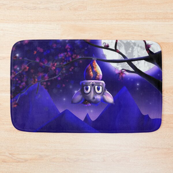 Item preview, Butterfly bat hybrid on a tree at night, children illustration designed and sold by Sofia Dimitriadou.