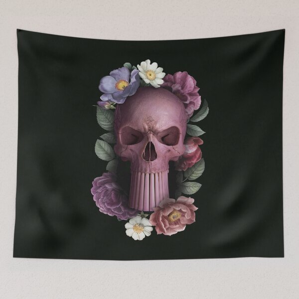 Item preview, skull and flowers and long teeth 02 designed and sold by Radu-Gabriel.