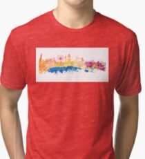 London skyline map city London Eye Tri-blend T-Shirt