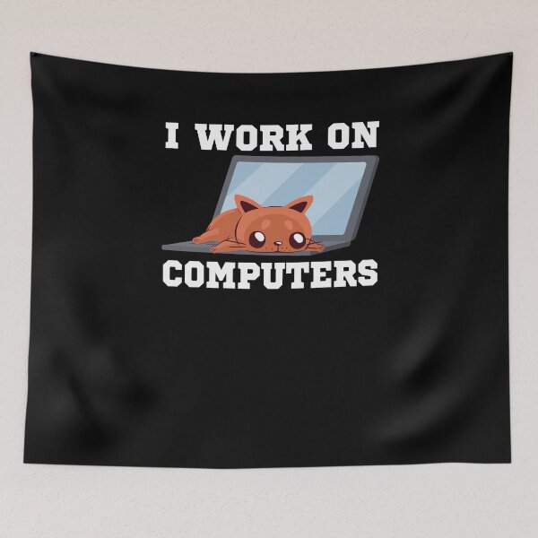 Artikelvorschau, Admin Katze I Work on Computers entworfen und verkauft von shirtystar.