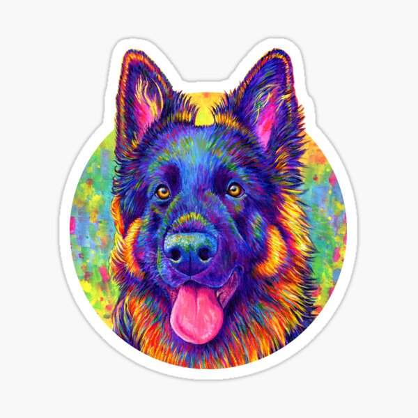 Item preview, Luminescent - Psychedelic German Shepherd Dog designed and sold by Rebecca Wang.