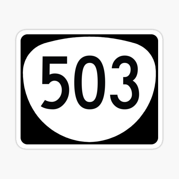 Pegatina «Ruta estatal de Oregón 503 (código de área 503)» de SRnAC ...