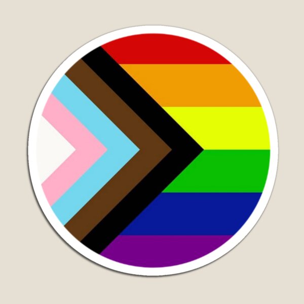 Vista previa del artículo con la obra «Bandera arcoíris del orgullo progresista por la inclusión», diseñado y vendido por JollyKRogers.