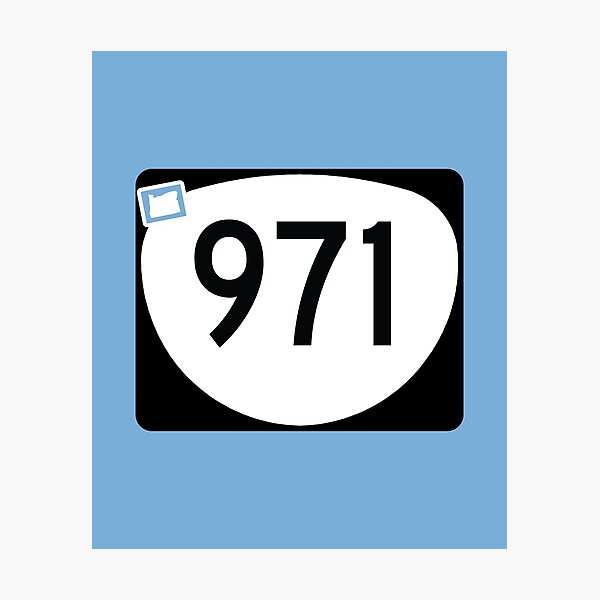 Oregon State Route 971 w. Oregon Graffiti - (Area Code 971) Photographic Print