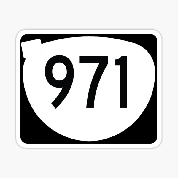 Oregon State Route 971 w. Oregon Graffiti - (Area Code 971) Sticker