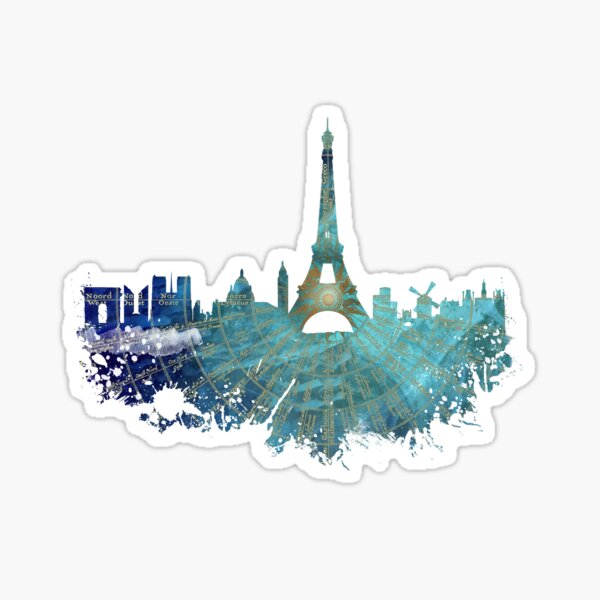 París horizonte rosa de los vientos Pegatina