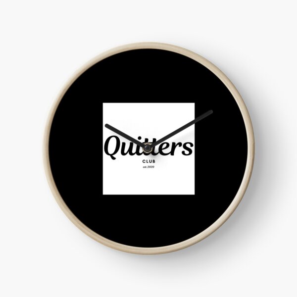 Quitters club logo black edition Clock