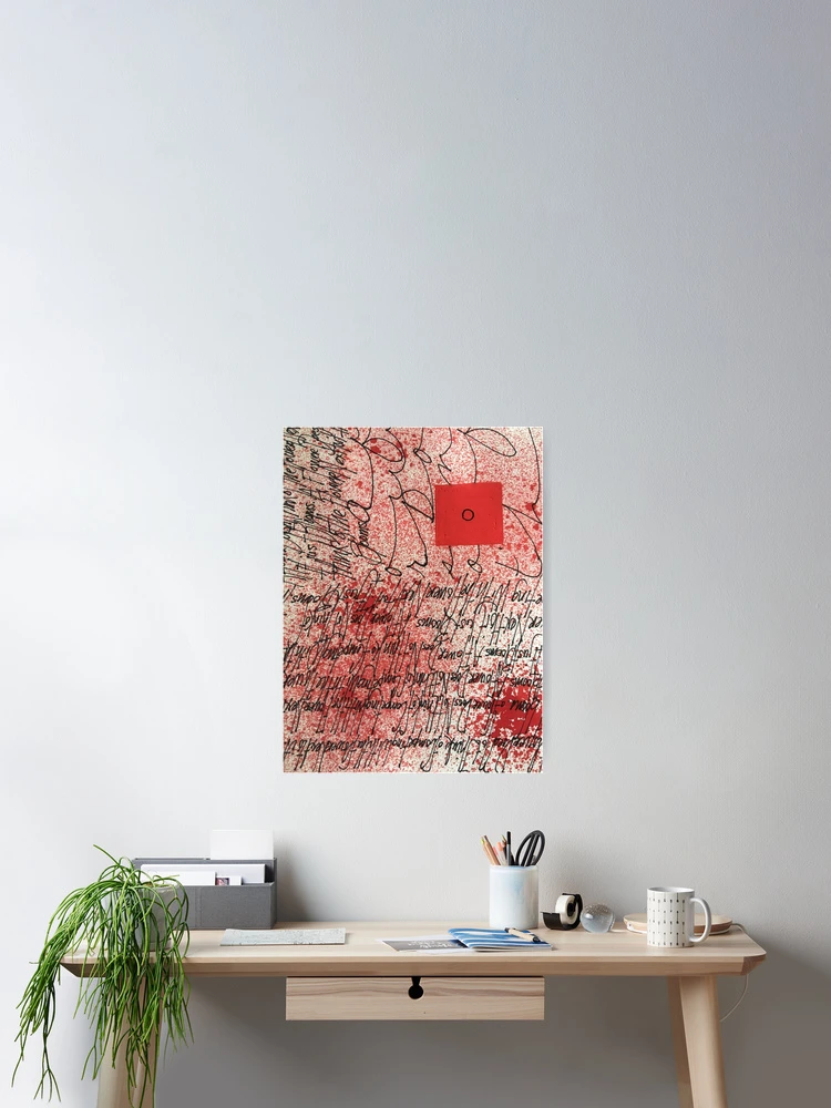 Thumbnail 2 of 3, Poster, Red Splatter Text Pattern Design designed and sold by NancyMerkle.