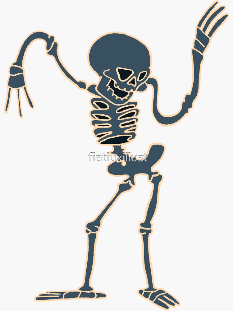 "Dancing Skeleton" Sticker by fiatluxillust Redbubble