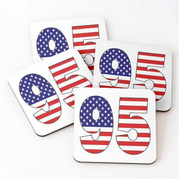 Item preview, Number 95 with USA flag on the background designed and sold by AllShirts21.