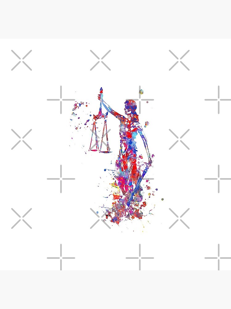 "Lady justice, watercolor lady justice, lady justice print, lady