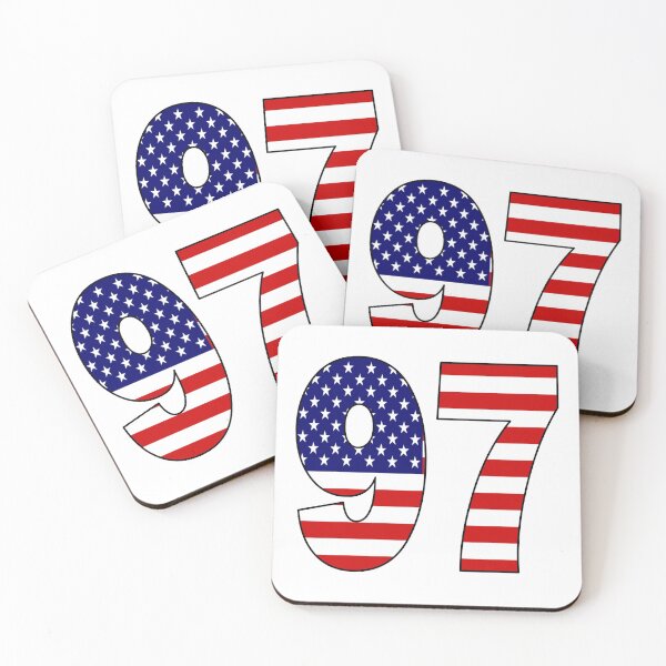 Item preview, Number 97 with USA flag on the background designed and sold by AllShirts21.