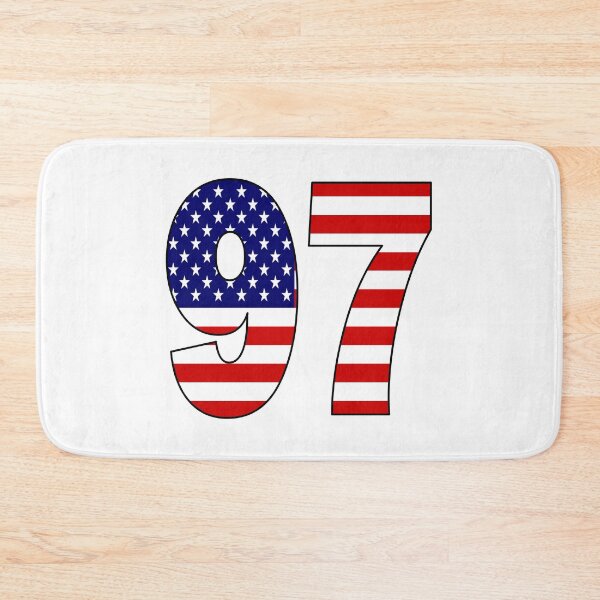 Item preview, Number 97 with USA flag on the background designed and sold by AllShirts21.
