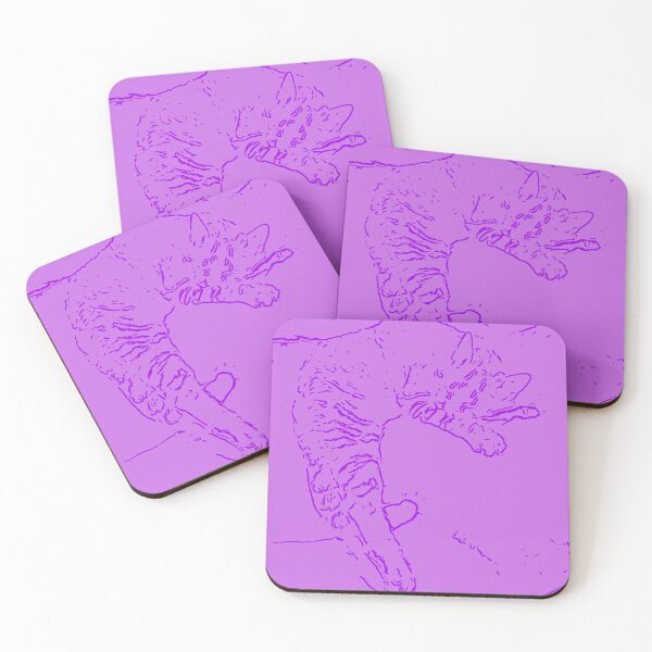 Item preview, Cat drawn in purple designed and sold by Moonyflower.