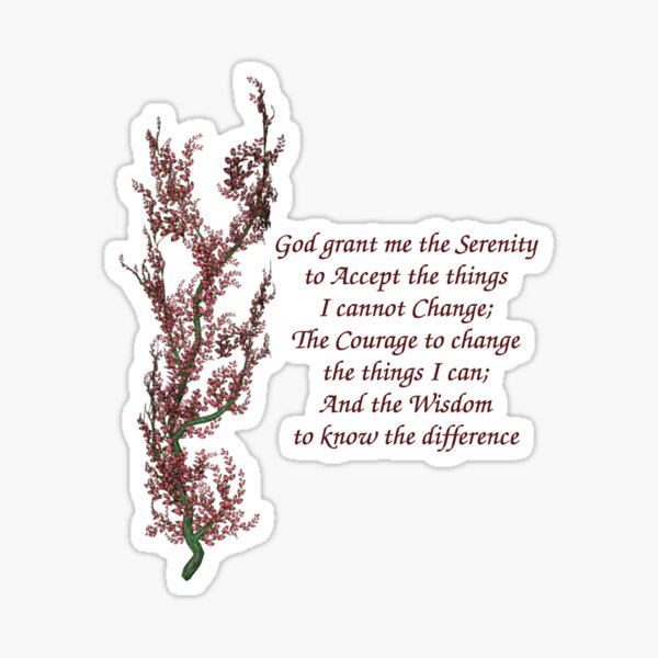 Serenity Prayer Flowering Tree Sticker