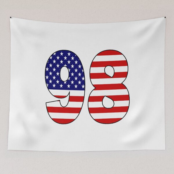 Item preview, Number 98 with USA flag on the background designed and sold by AllShirts21.