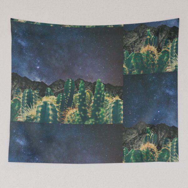 Item preview, Cactus Mountain Sky Surrealism Collage designed and sold by PiscesVibes.