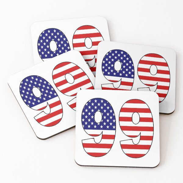 Item preview, Number 99 with USA flag on the background designed and sold by AllShirts21.