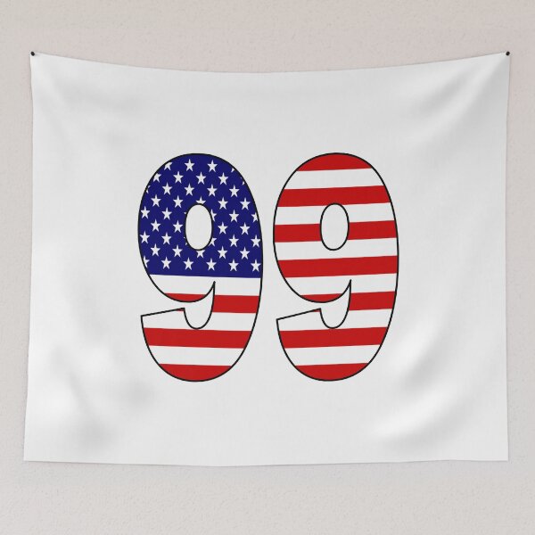 Item preview, Number 99 with USA flag on the background designed and sold by AllShirts21.