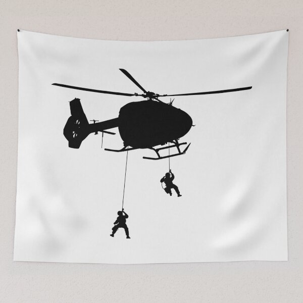 Item preview, Helicopter H 145 M / H145M Air Force, German Air Force, Police Special Forces abseil from helicopter. silhouette designed and sold by Marcin Adrian.
