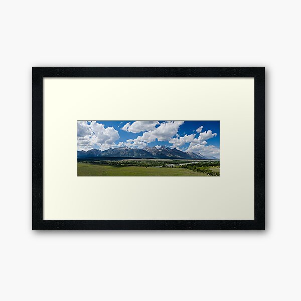 The Grand Tetons Panorama - Grand Teton National Park, Wyoming Framed Art Print