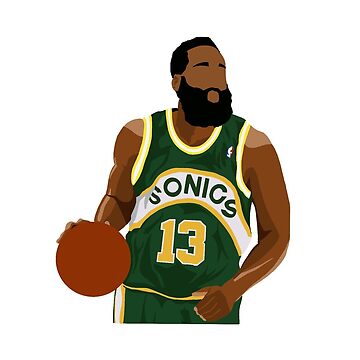 James Harden in Seattle SuperSonics Jersey Sticker for Sale by  ActualFactual