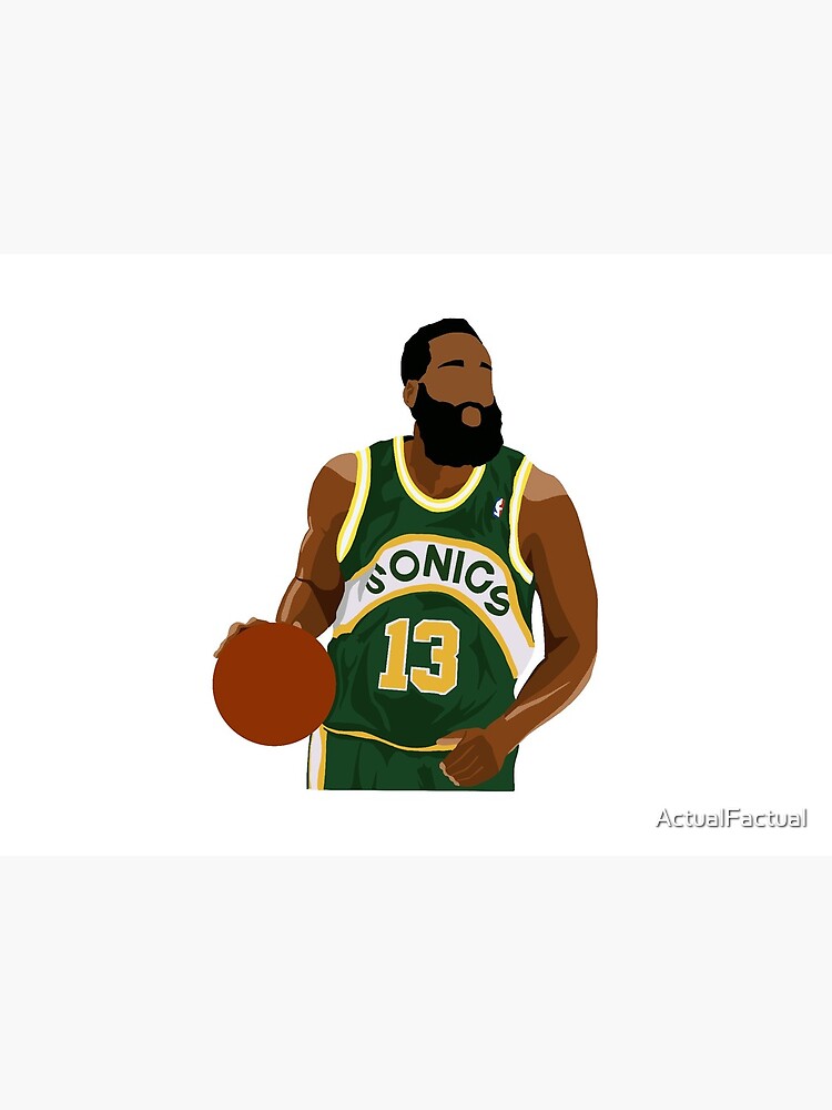 James Harden in Seattle SuperSonics Jersey Art Board Print