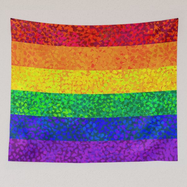 Item preview, Seurat Inspired Pride Flag - Rainbow Stripes designed and sold by Rachael Garcia.