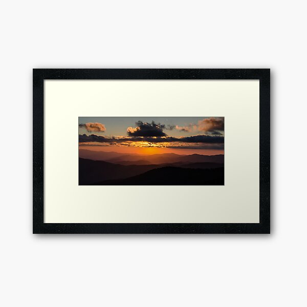 Clingmans Sunset.2 - Great Smoky Mountains National Park, North Carolina Framed Art Print